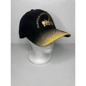 VTG NWT Harpole Construction Inc Hat Black Fitted Cap Y2K Work L/XL Flex Fit